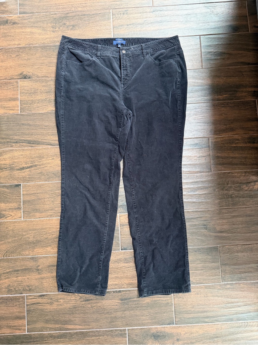 Talbots women’s Black Corduroy Straight-Leg Pants heritage size 18W